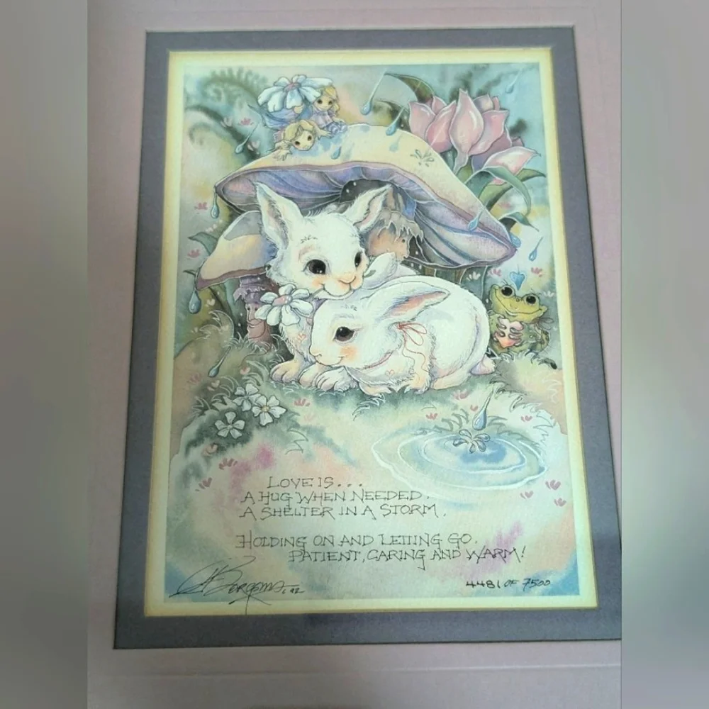 EUC•Signed 1992 Vintage Jody Bergsma Framed Art Print 4481 of 7500